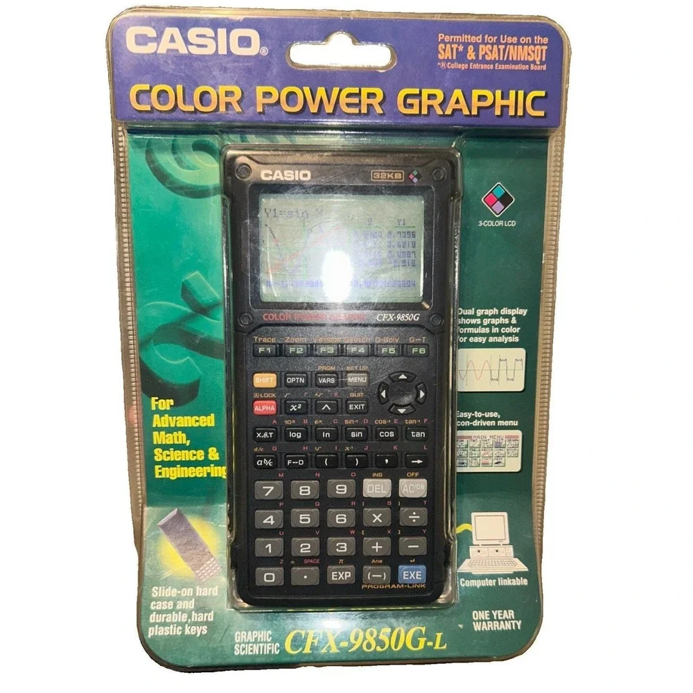 Casio CFX-9850G-L Plus Black Color Graphing Scientific Calculator New SEALED Sat